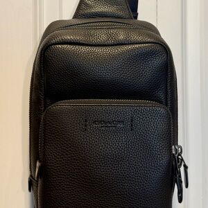 Coach Black Pebbled Leather Travel/ Sling Bag